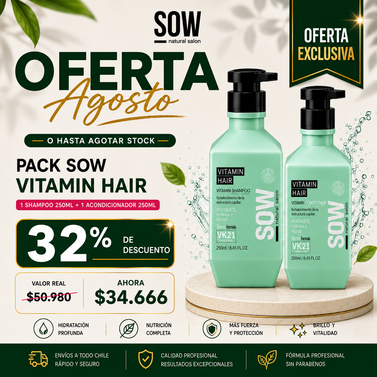 PACK SOW 250ML SHAMPO MAS ACONDICIONADOR