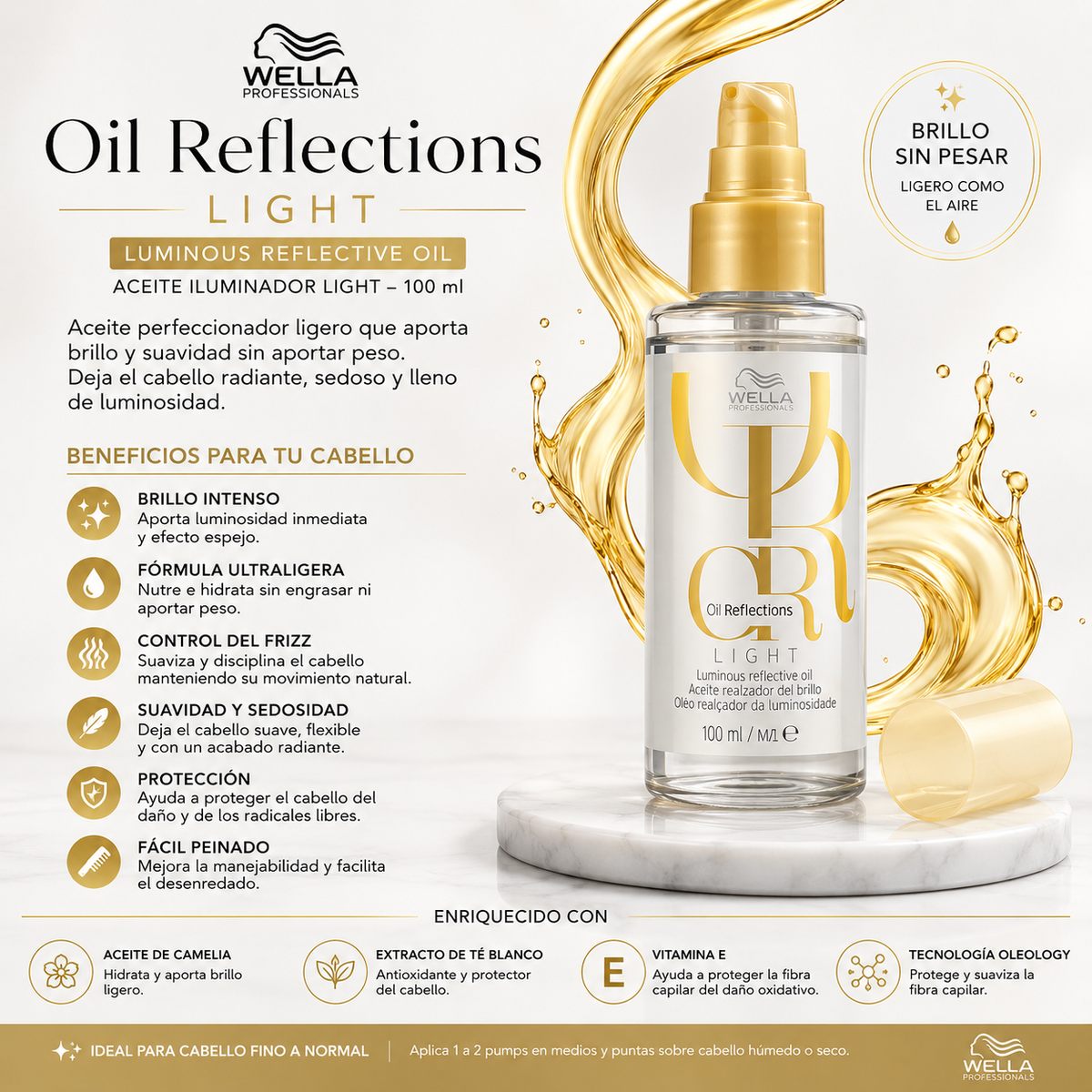 Wella Oil Reflections Tradicional 100ml y Light 100ml