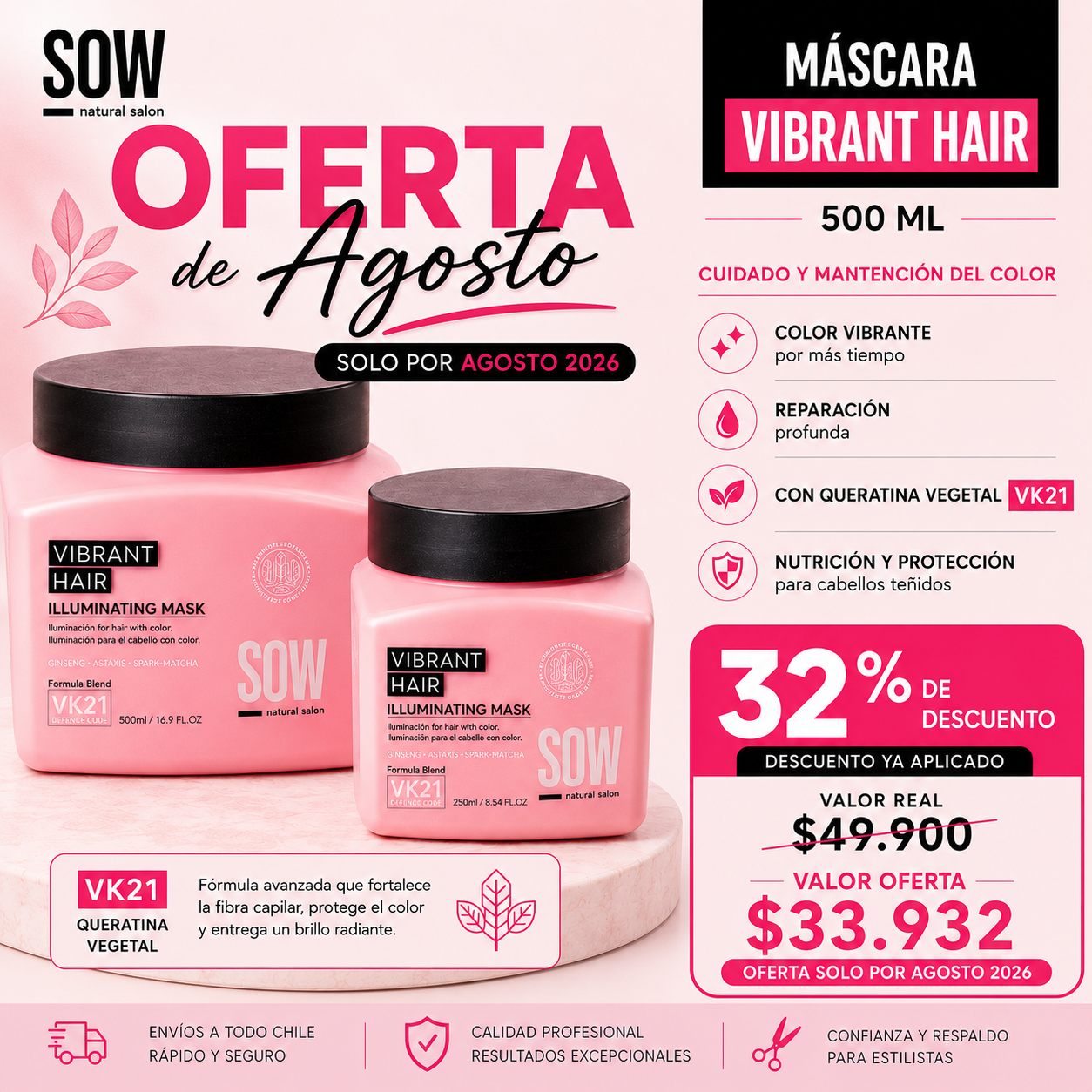 MASCARA VIBRAN HAIR 500ML SOW