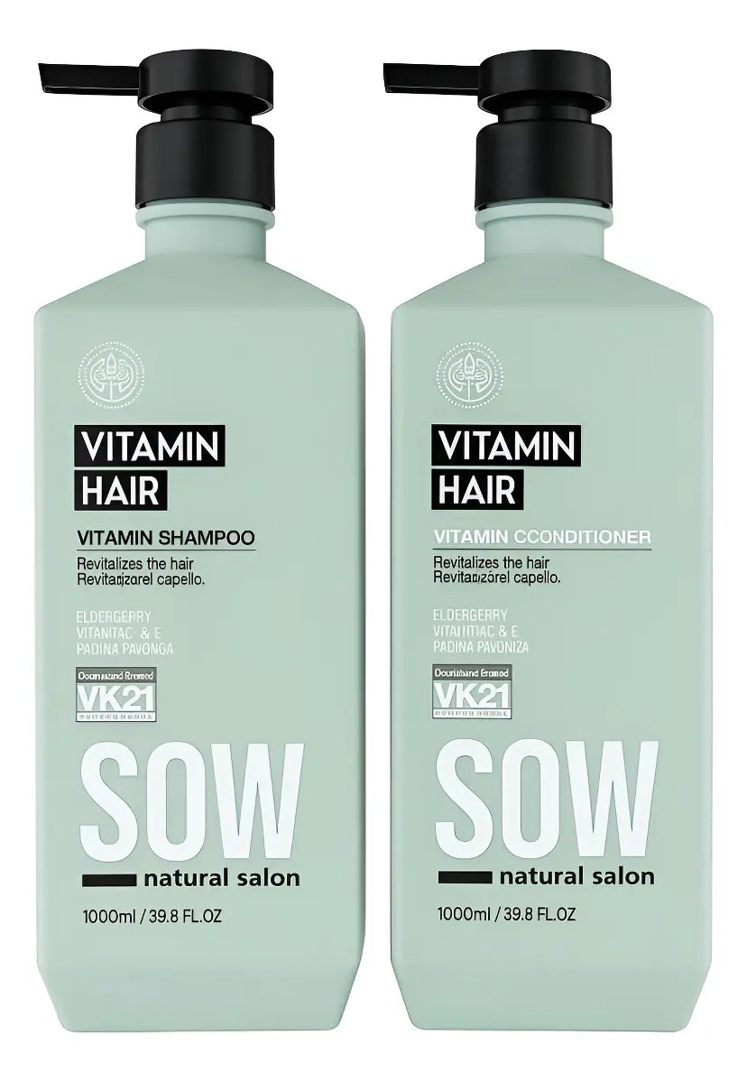 Pack shampoo Vitamin 1000ml + Acondicionador 1000ml Vitamin Hair SOW