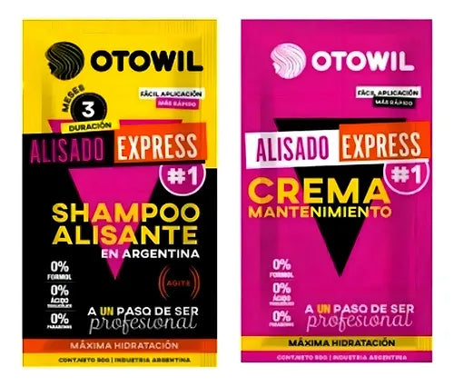 Pack Alisado Express Shampoo 50grs. + Crema Mantenimiento 50grs. - OTOWIL
