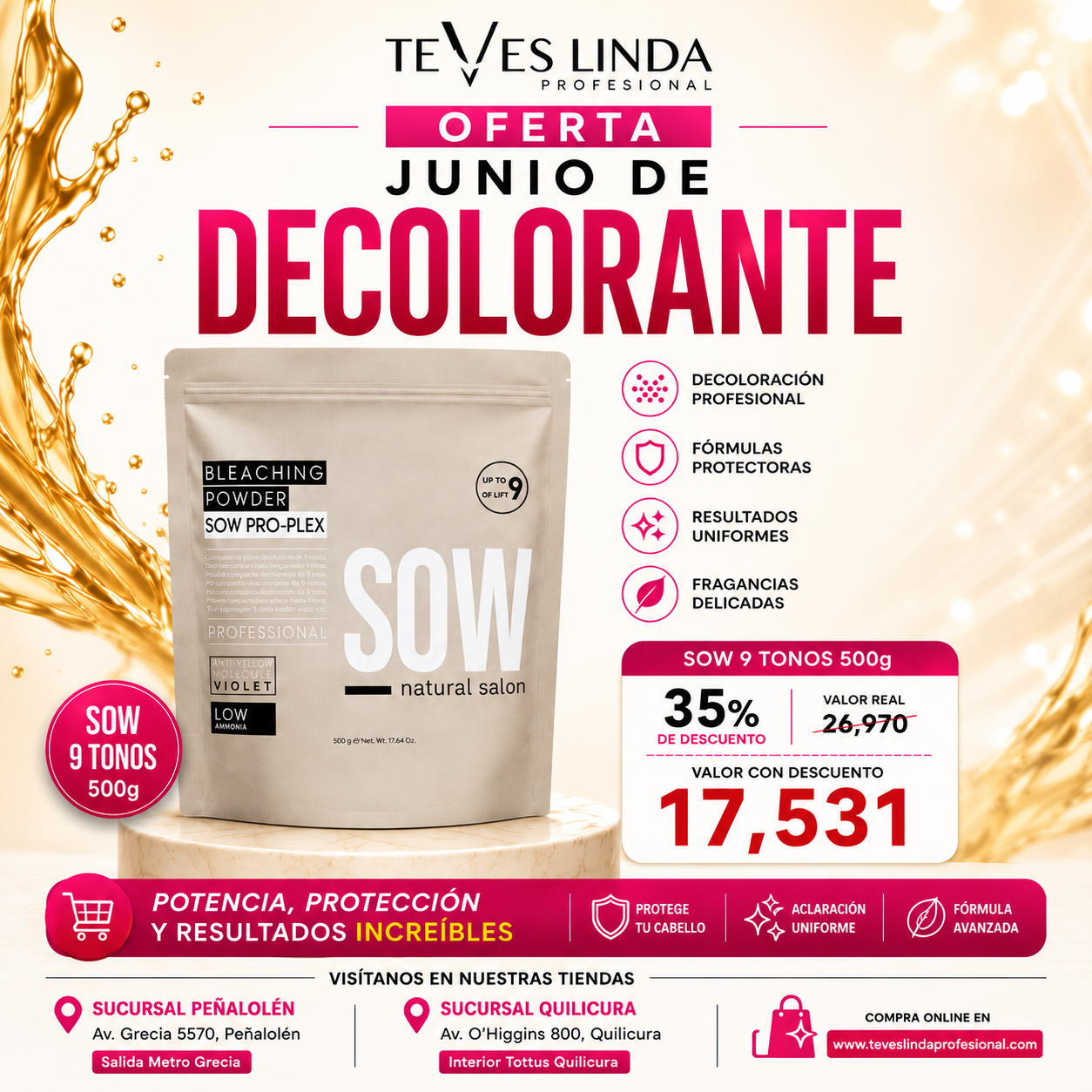 Decolorante Sow Plex 500g 9 tonos promocion