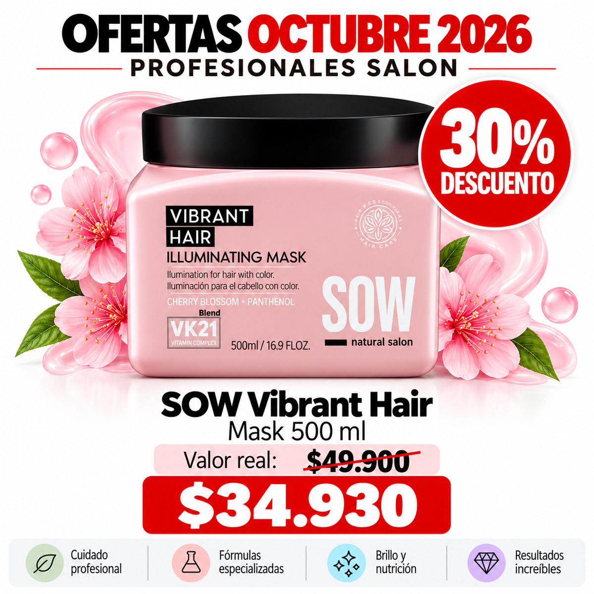 MASCARA VIBRAN HAIR 500ML SOW