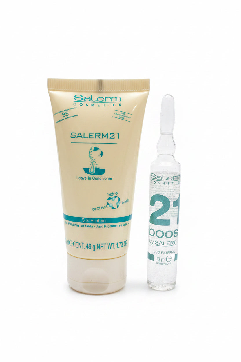 pack tratamiento salerm 21 ampolla + acondicionador