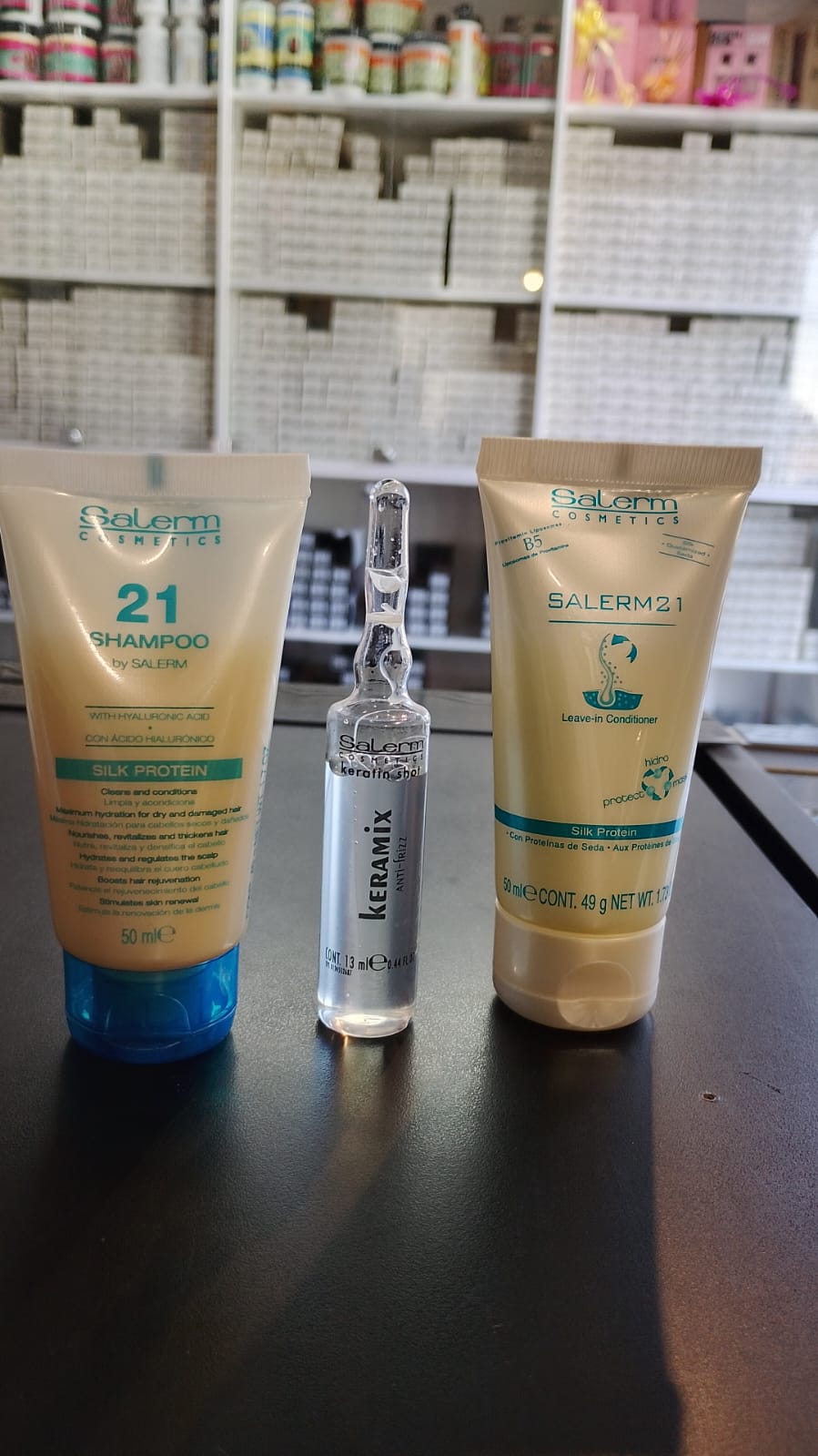 kit tramiento efecto alisado reparador hidratado nutrido salerm 21