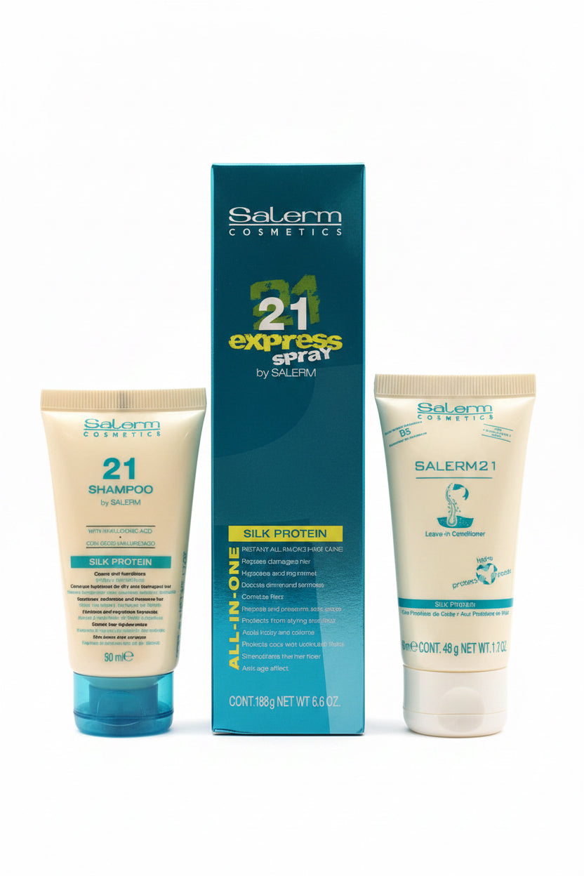 tratamiento salerm mascarilla en spray +shampo +leave-in 21