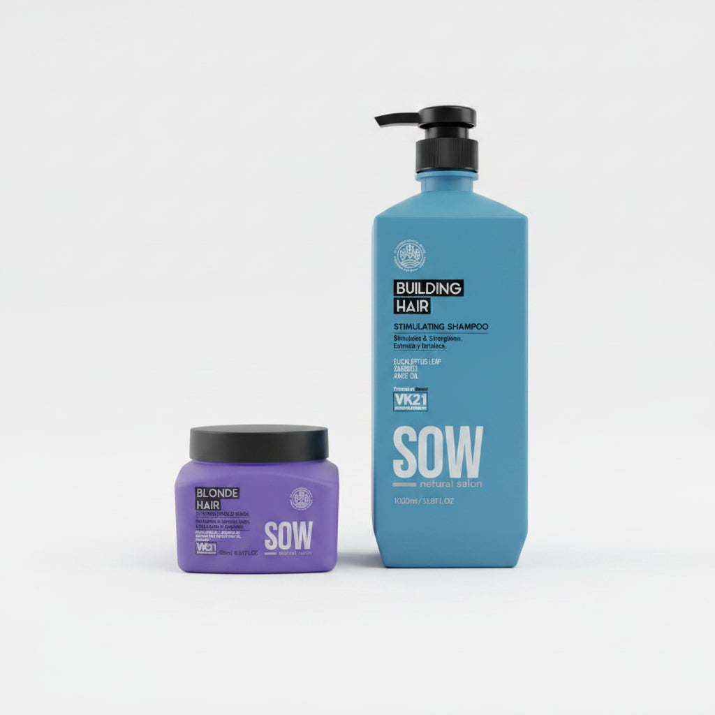 Pack Sow Building Hair Stimulating Shampoo 1000 ml + Mascara blonde hair 250 ml