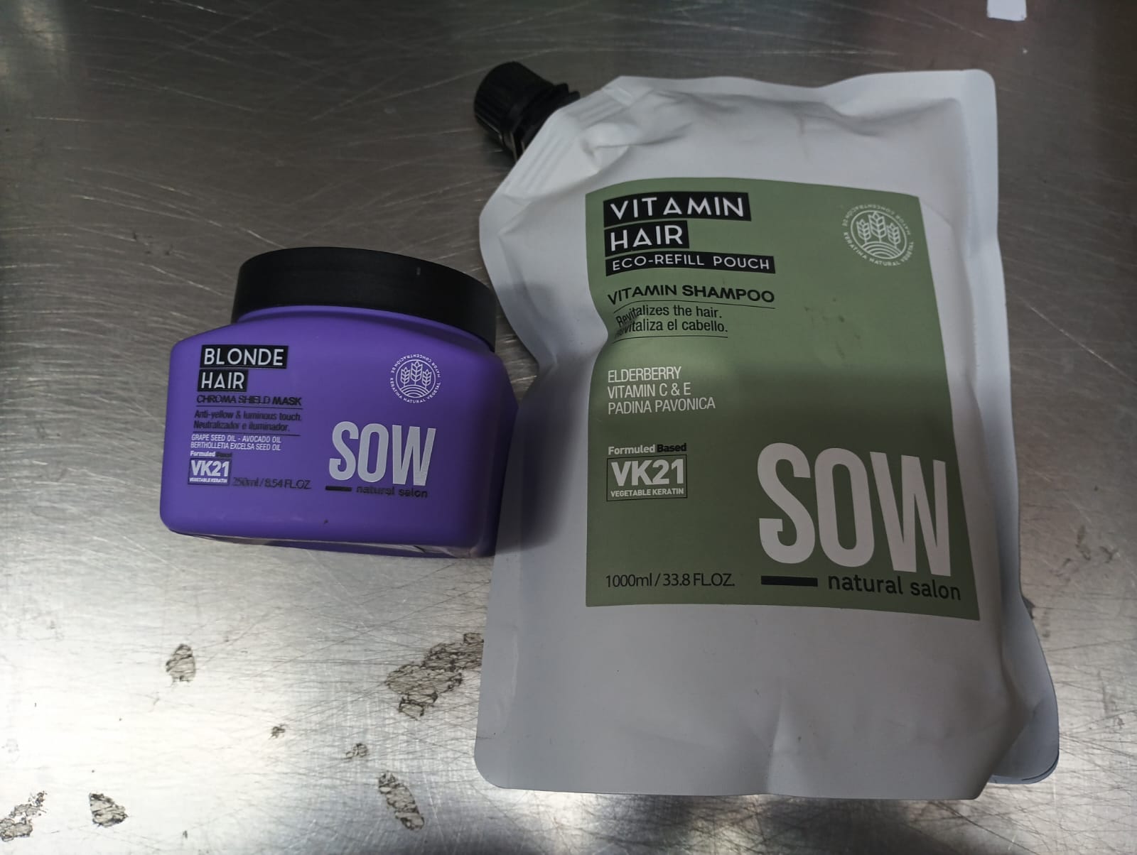 Sow pack Recarga Vitamin 1000 ml + Mascara Blonde hair 250 ml