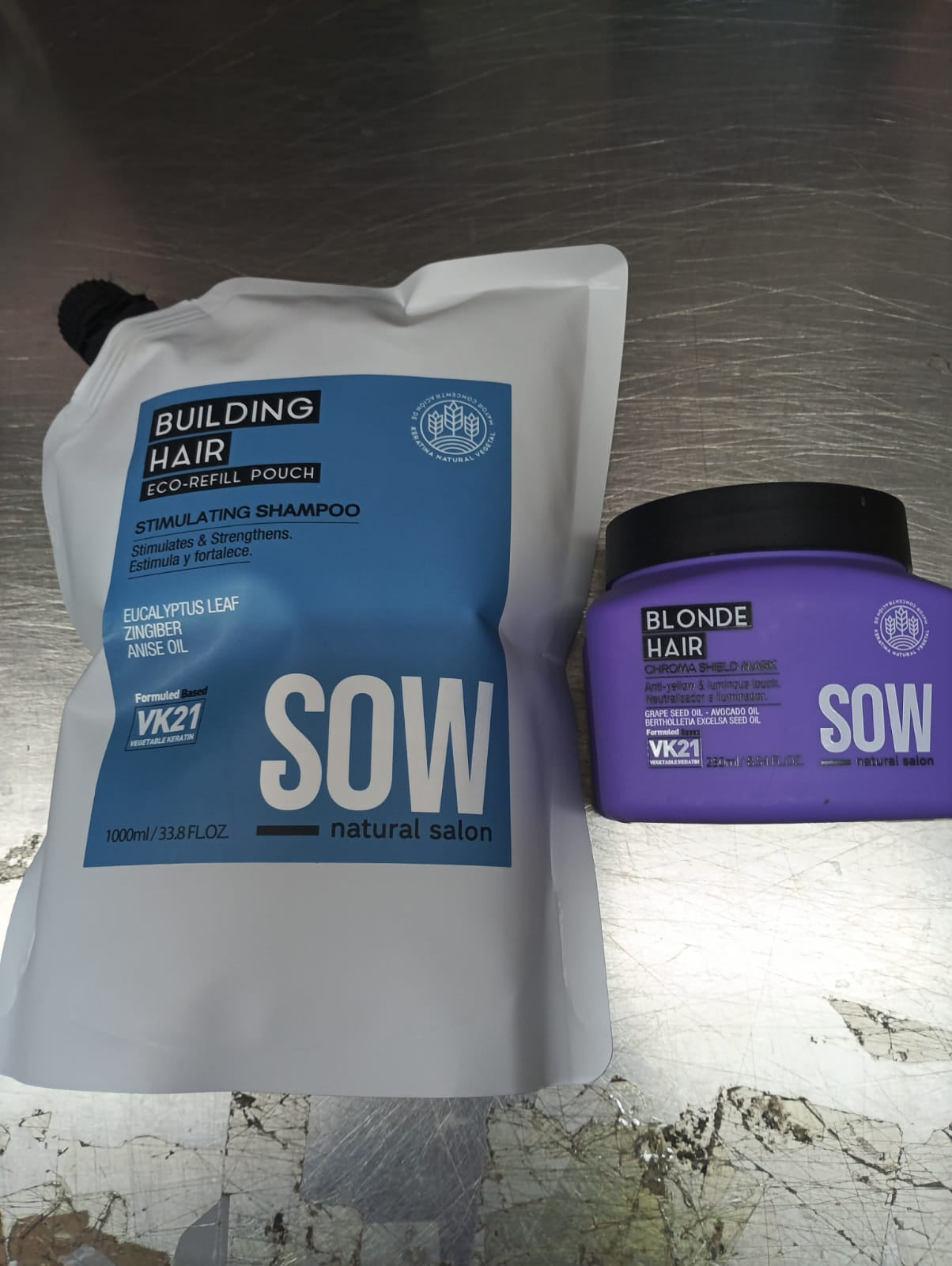 Sow Pack Recarga Shampoo Building Hair + Mascara Blonde Hair