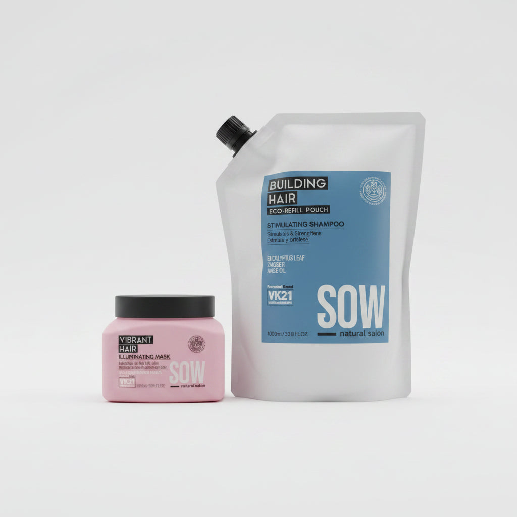 Pack Sow Recarga Shampoo Building Hair 1000 ml   + Mascara Vibrant Hair 250 ml