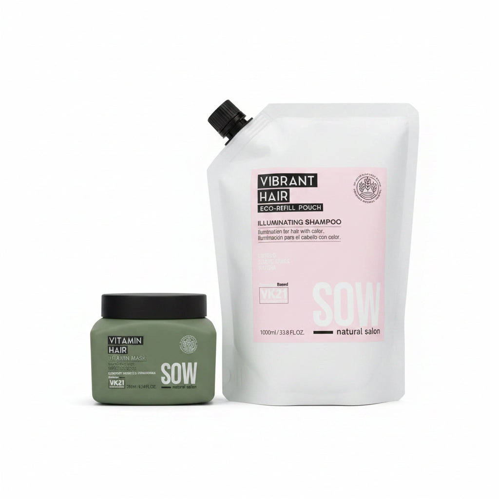 Pack Sow Shampoo Recarga Vibrant hair 1000 ml + Mascara Vitamin Hair 250 ml