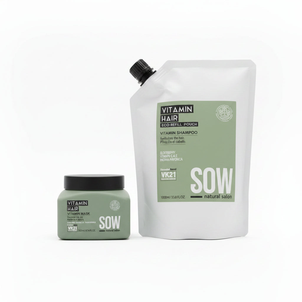 Pack Sow Shampoo Recarga Vitamin Hair 1000 ml + Mascara Vitamin Hair 250 ml