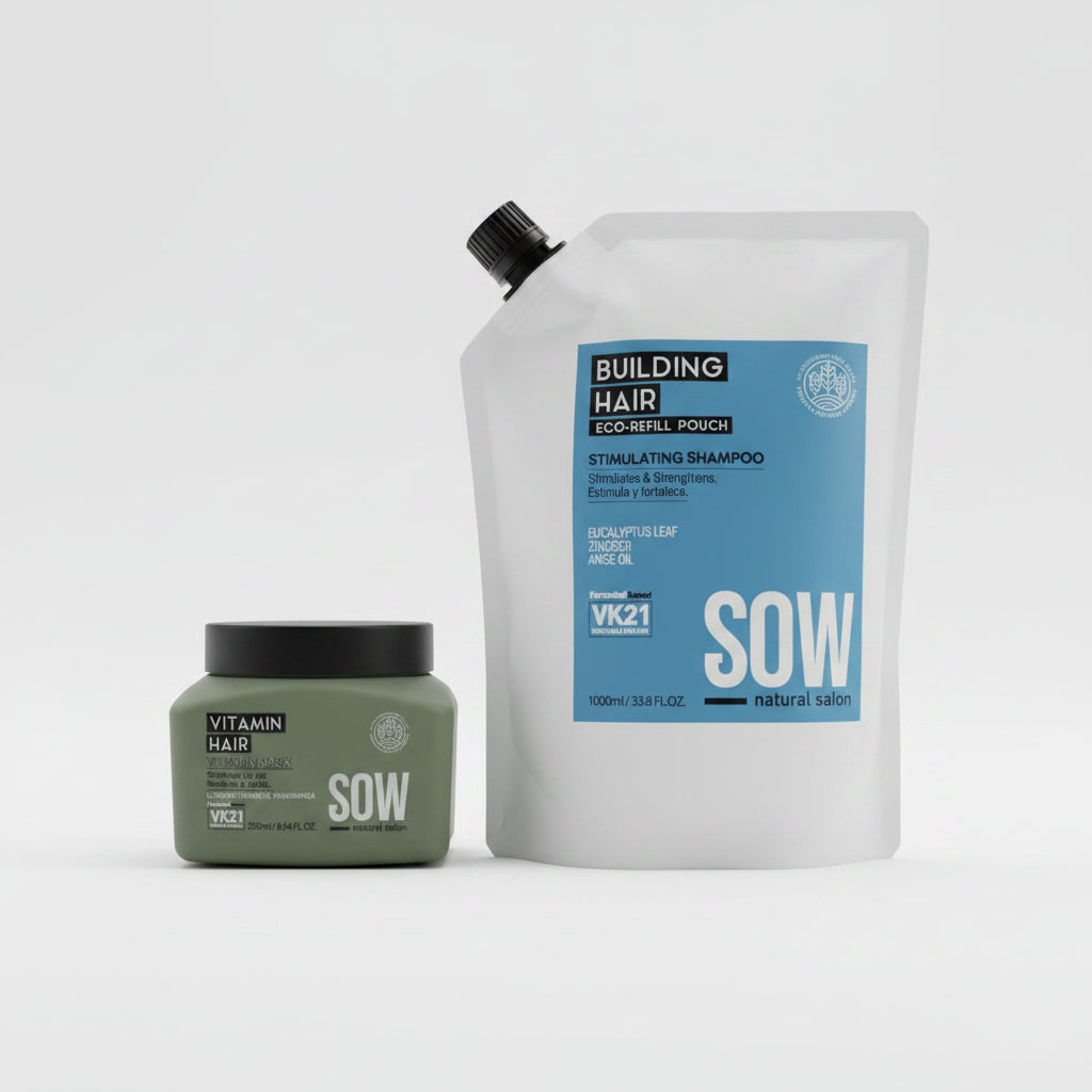 Pack Sow Shampoo Recarga Building Hair 1000 ml  + Mascara Vitamin Hair 250 ml