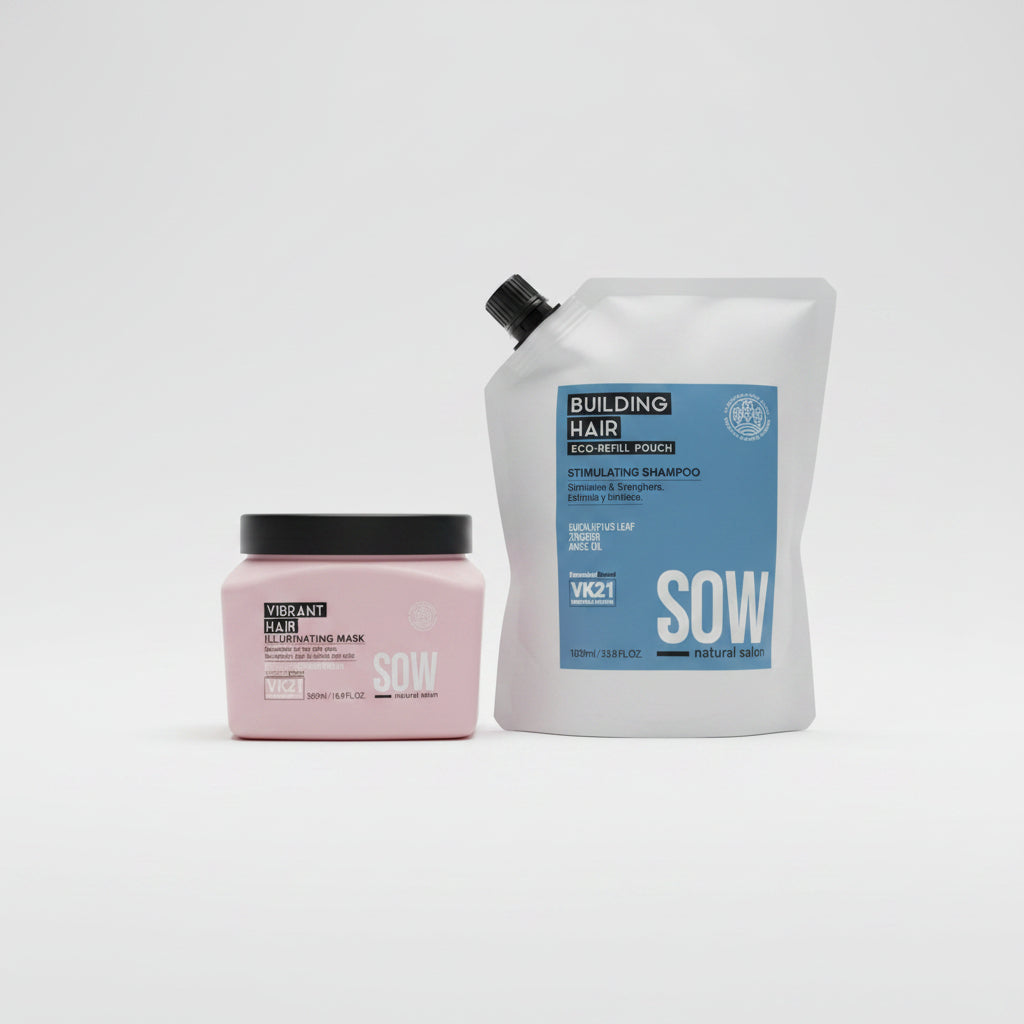 Pack Sow Shampoo Recarga Building Hair 1000ml + Mascara Vibran Hair 500ml