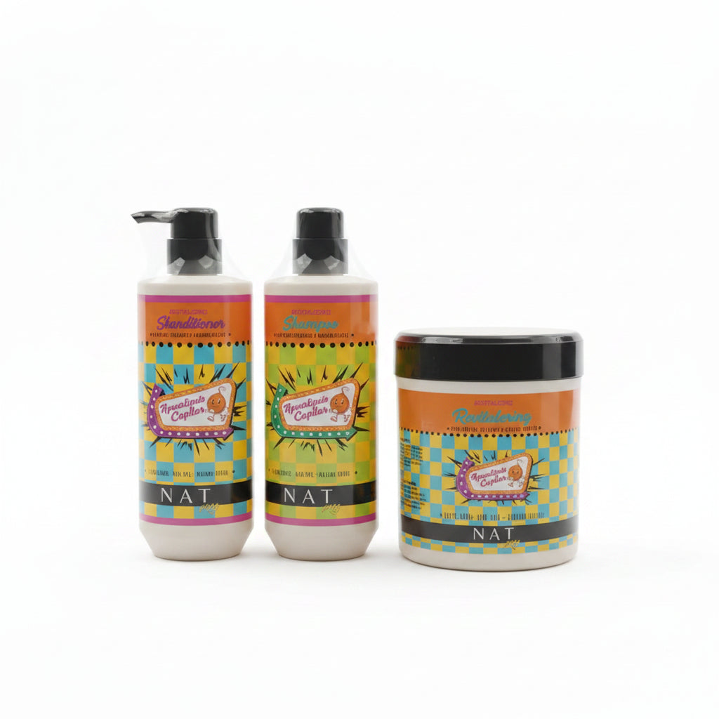 Pack Nat Shampoo Apocalipsis capilar 500  ml + Acondicionador Nat Apocalipsis capilar 500 ml + Crema de tratamiento 1000 ml