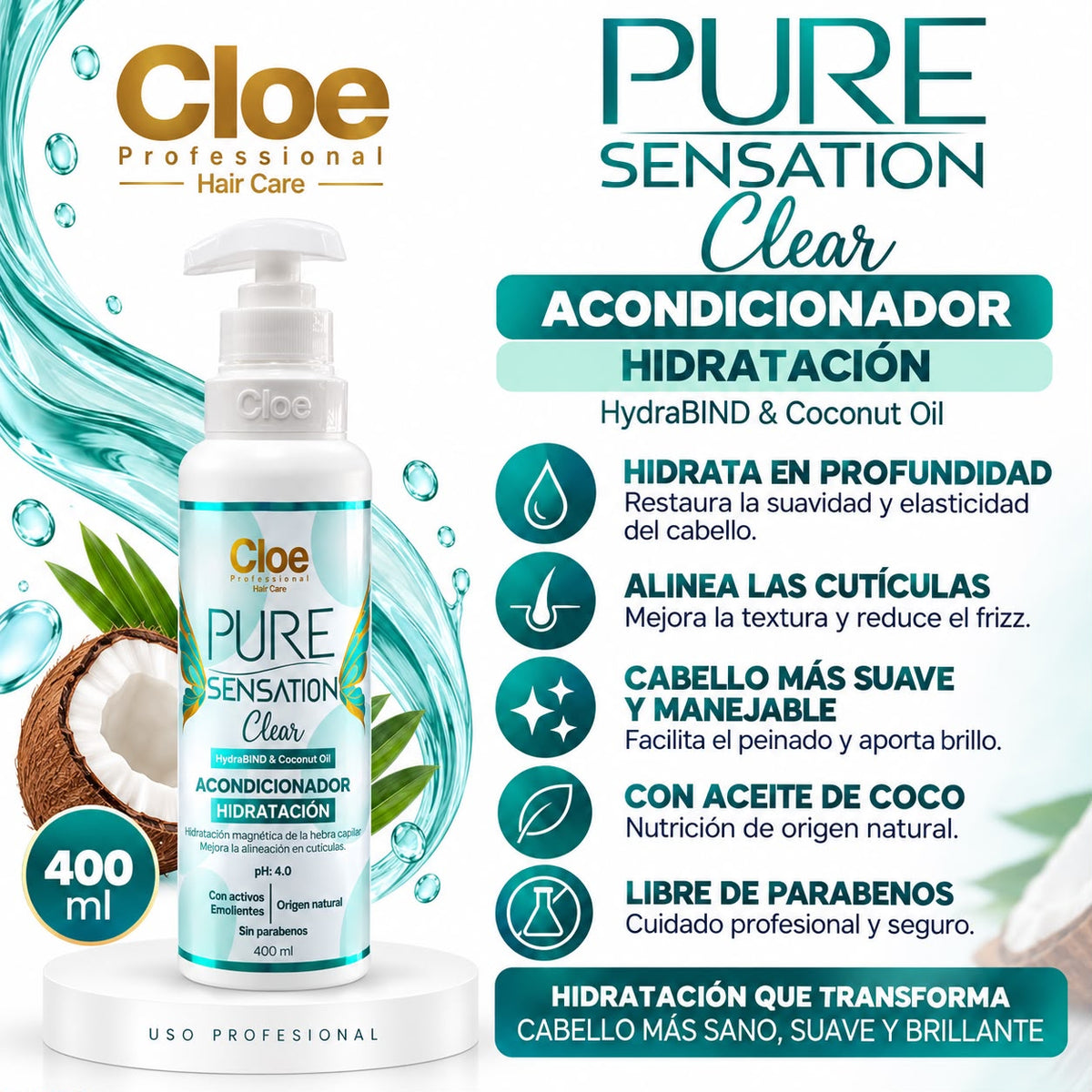 Acondicionador Pure Sensation 400ml. - CLOE