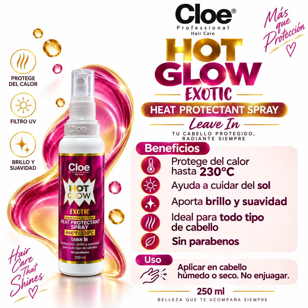 Termo protector Hot Glow Exotic 250ml. - CLOE