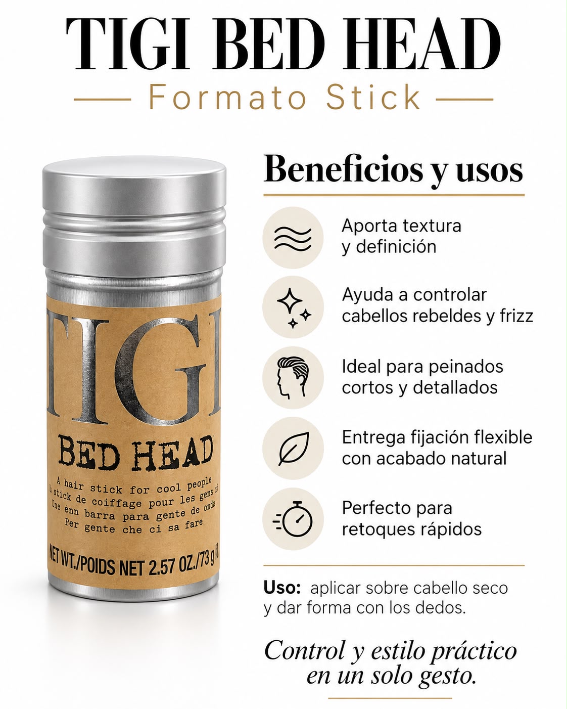Bed Head 73g. - TIGI Cera en Barra