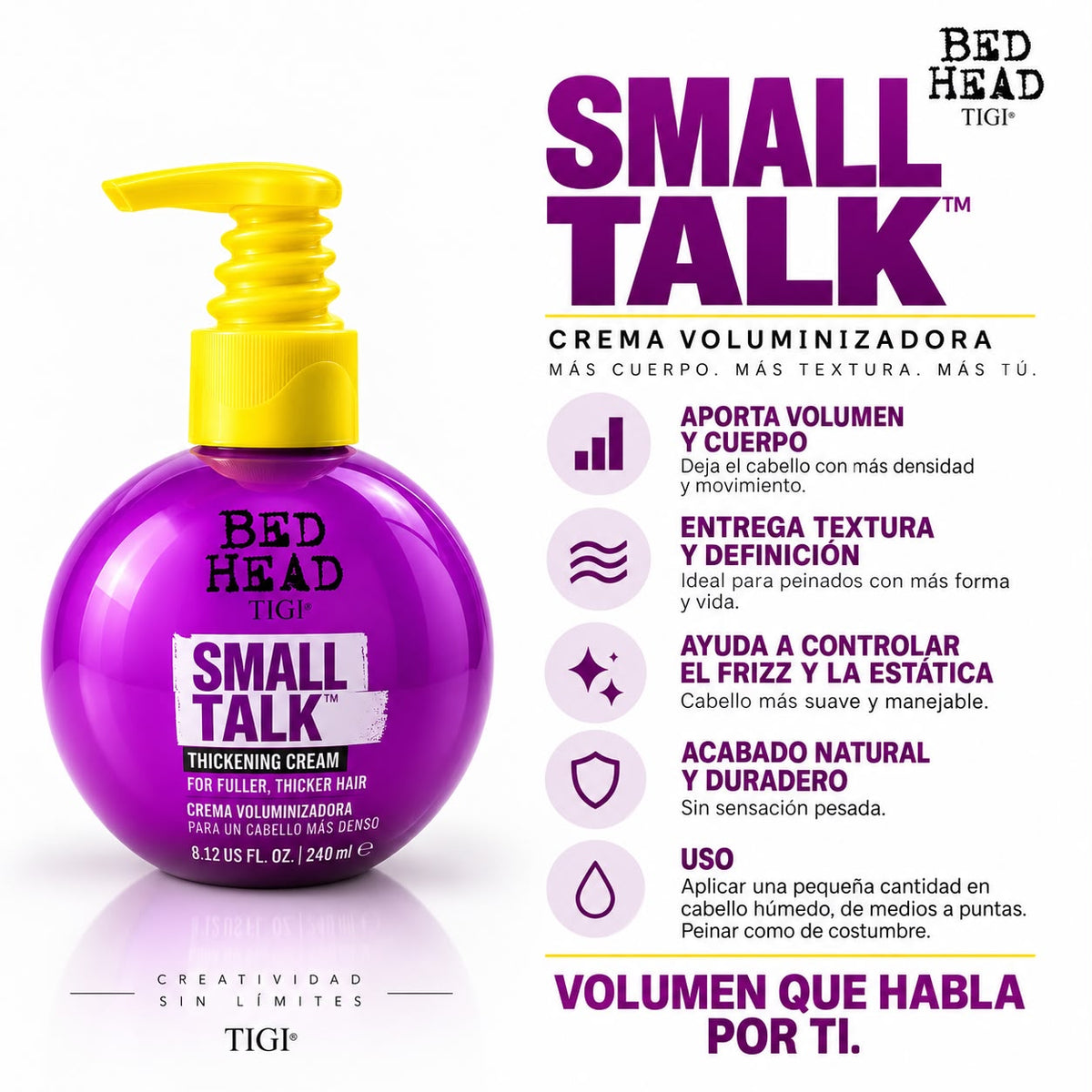 Small Talk 240ml. - TIGI Crema Voluminizadora.