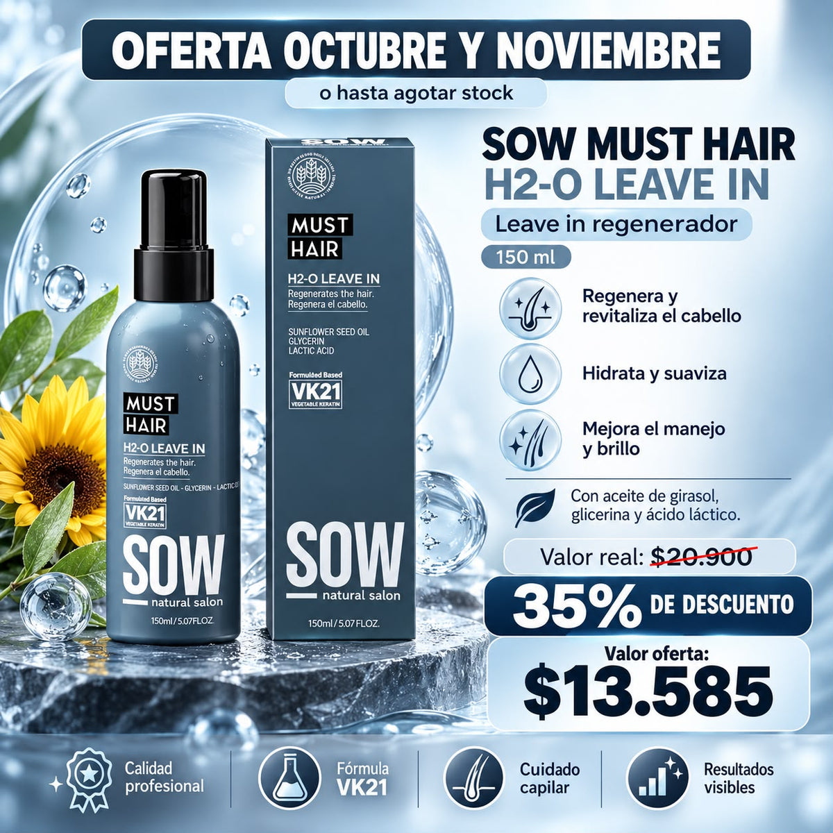 MUST HAIR H2-O LEAVE IN de 150 ml