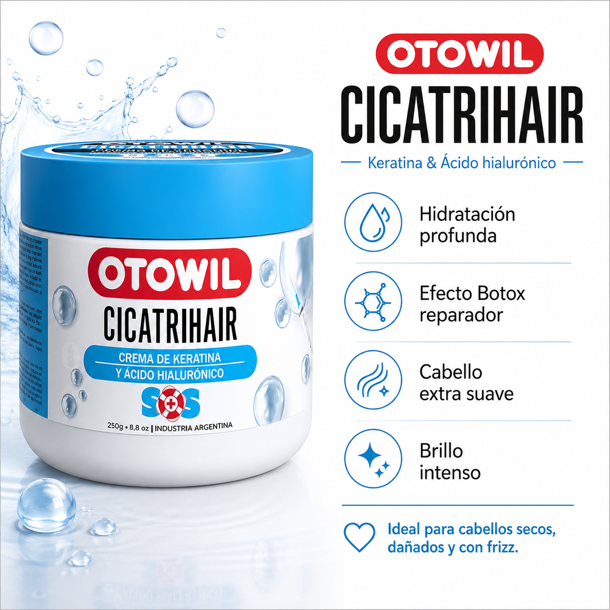 Cicatrihair Acido Hialuronico 250g. - OTOWIL