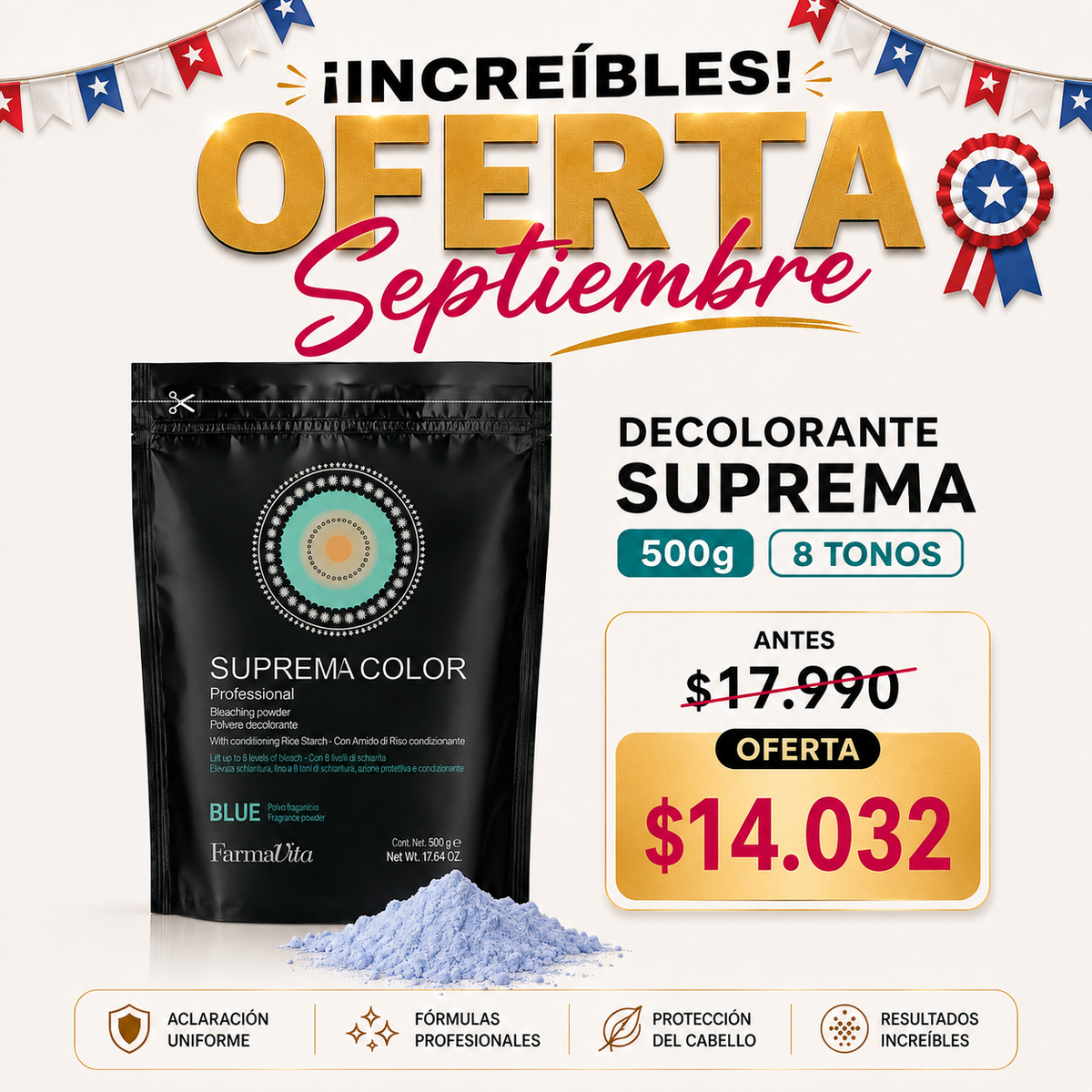 Decolorante Suprema 500g 8 tonos
