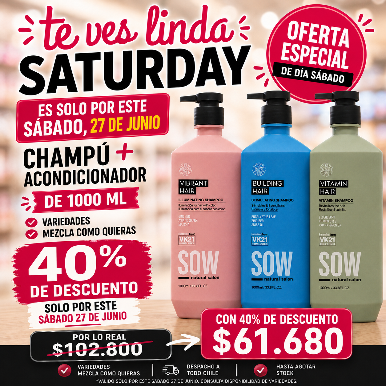 Shampo + Acondicionar Sow 1000ml Botella