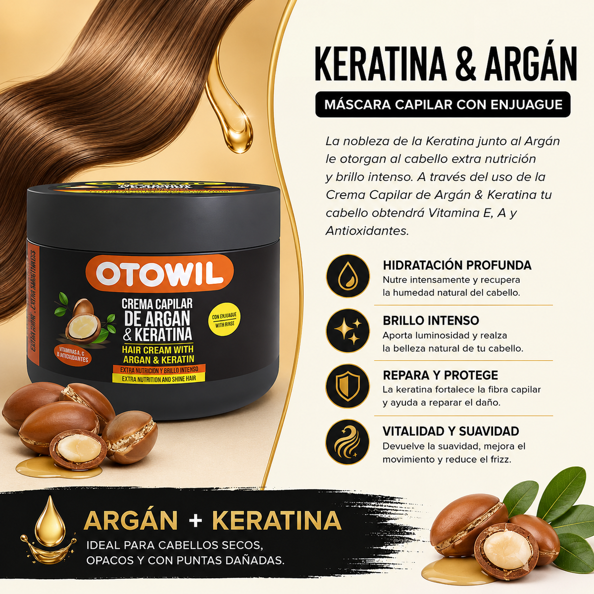 Keratina y Argan 250gr. - OTOWIL