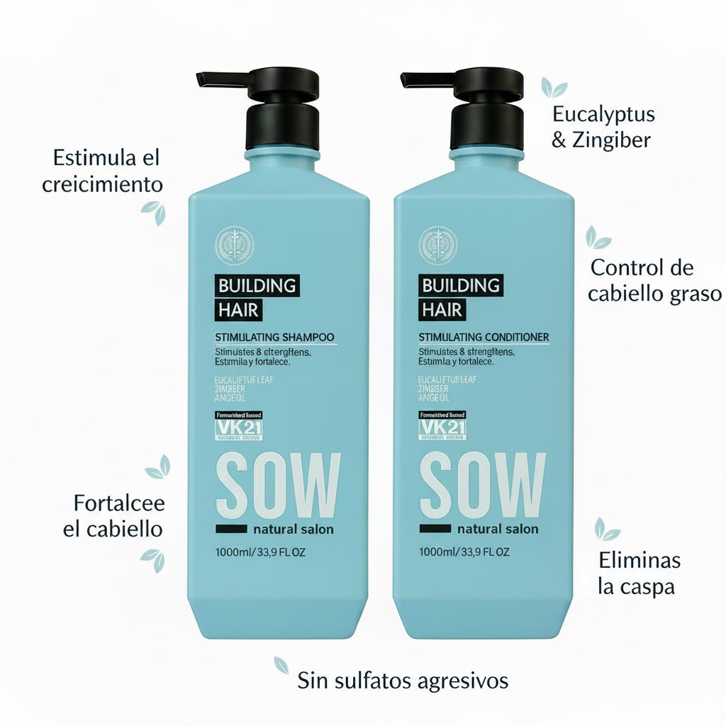 Pack Shampoo 1000ml + acondicionador 1000ml Building Hair de SOW