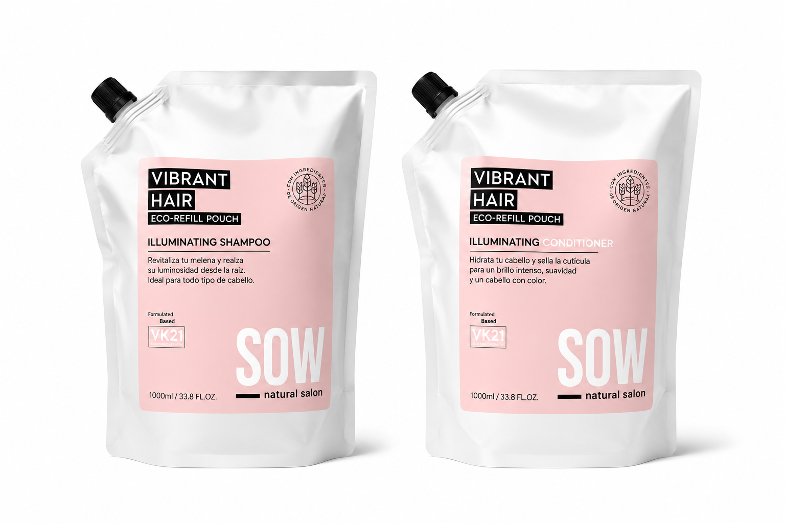 Pack shampoo y acondicionador - Recarga Vibrant Hair 1L SOW
