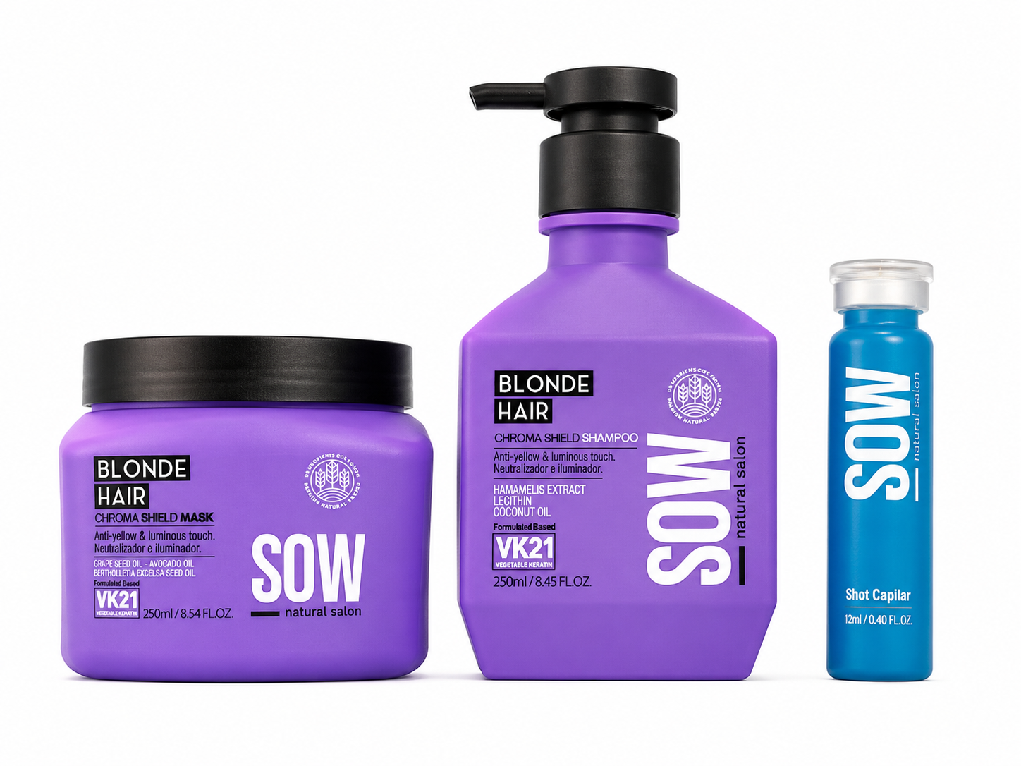 Sow Pack Blonde Hair Shampoo + Mascara 250 ml + Ampolla 10 ml