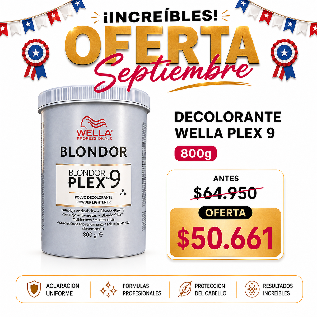 Wella Blondor plex 9 Tonos 800gr Promocion
